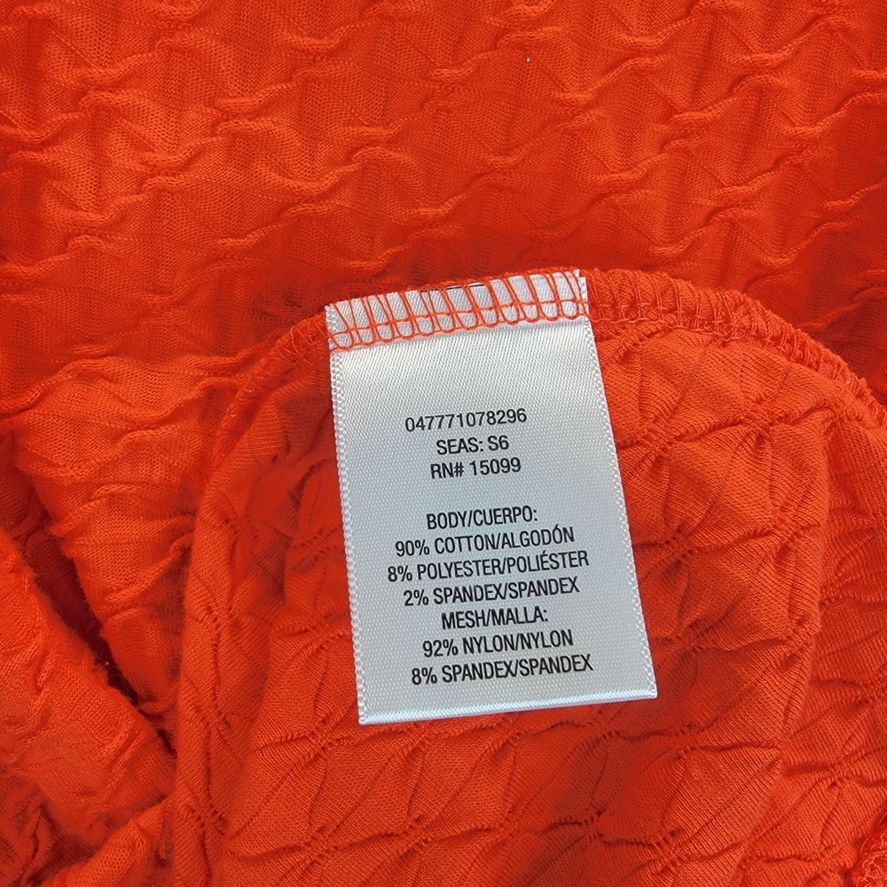 Bongo Dress  Juniors XL Orange Skater Fit Flare Textured Mesh‎ Back Zip NWT 80's - Picture 7 of 12